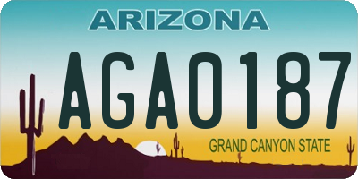 AZ license plate AGA0187