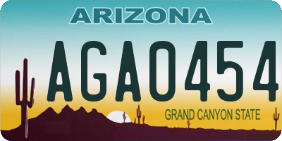 AZ license plate AGA0454