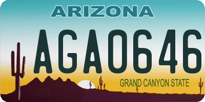 AZ license plate AGA0646