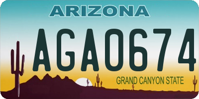 AZ license plate AGA0674