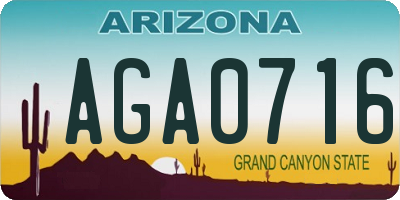 AZ license plate AGA0716