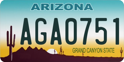 AZ license plate AGA0751