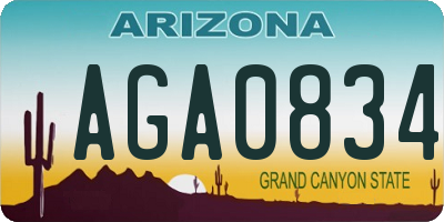 AZ license plate AGA0834