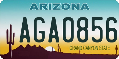 AZ license plate AGA0856