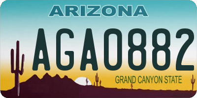 AZ license plate AGA0882