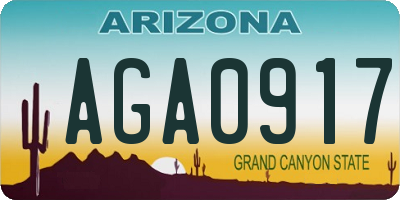 AZ license plate AGA0917