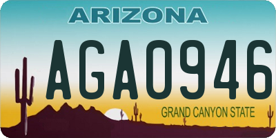 AZ license plate AGA0946