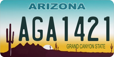 AZ license plate AGA1421