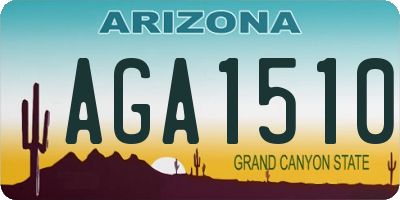 AZ license plate AGA1510