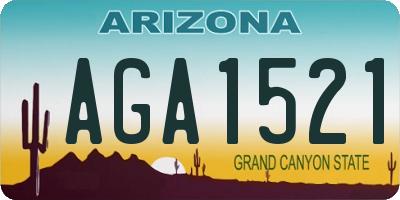 AZ license plate AGA1521