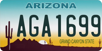 AZ license plate AGA1699