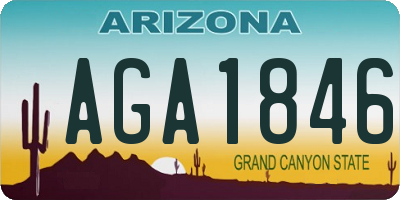 AZ license plate AGA1846