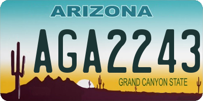 AZ license plate AGA2243