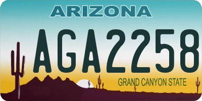 AZ license plate AGA2258