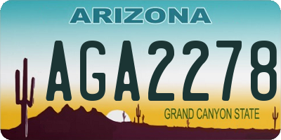 AZ license plate AGA2278