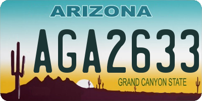 AZ license plate AGA2633