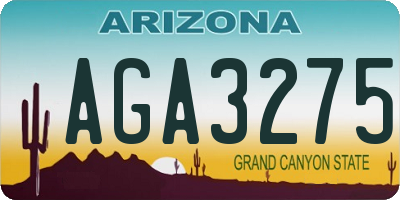 AZ license plate AGA3275