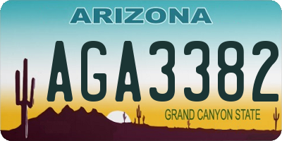 AZ license plate AGA3382