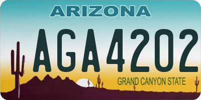 AZ license plate AGA4202