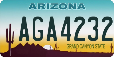 AZ license plate AGA4232