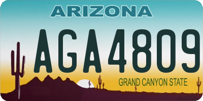 AZ license plate AGA4809