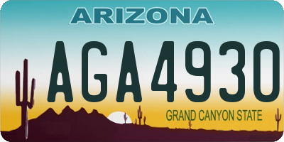 AZ license plate AGA4930