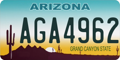 AZ license plate AGA4962