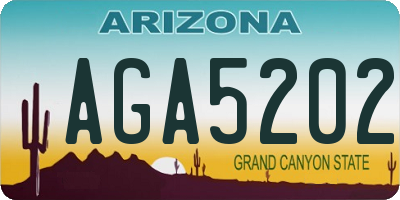 AZ license plate AGA5202