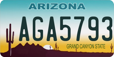 AZ license plate AGA5793