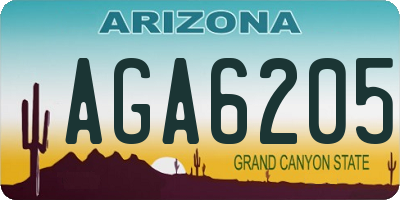 AZ license plate AGA6205