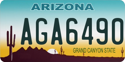 AZ license plate AGA6490