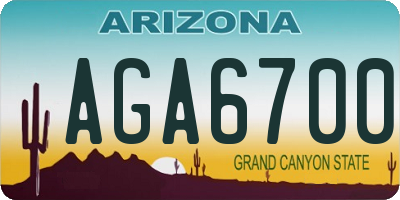 AZ license plate AGA6700