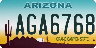 AZ license plate AGA6768