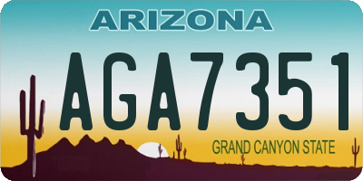 AZ license plate AGA7351