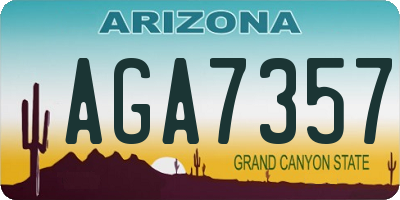 AZ license plate AGA7357