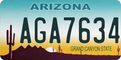 AZ license plate AGA7634