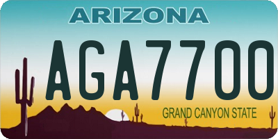 AZ license plate AGA7700