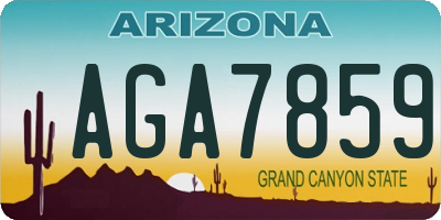AZ license plate AGA7859