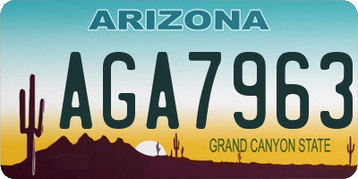 AZ license plate AGA7963