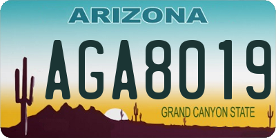 AZ license plate AGA8019