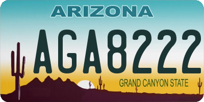 AZ license plate AGA8222