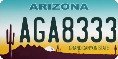 AZ license plate AGA8333