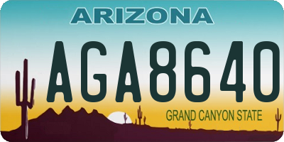 AZ license plate AGA8640