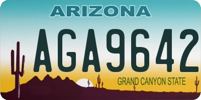 AZ license plate AGA9642