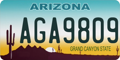 AZ license plate AGA9809