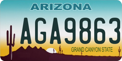 AZ license plate AGA9863