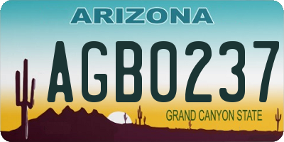 AZ license plate AGB0237