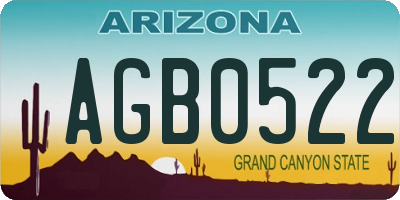 AZ license plate AGB0522