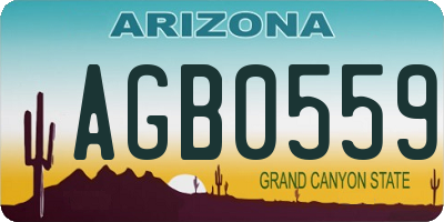 AZ license plate AGB0559