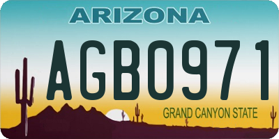 AZ license plate AGB0971